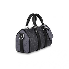 Monogram Style Boston Barrel Bag with Shoulder Strap