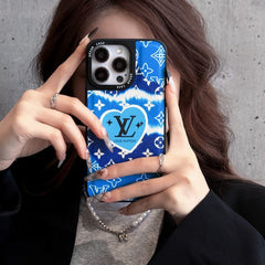Luxury Blue Leather iPhone Case
