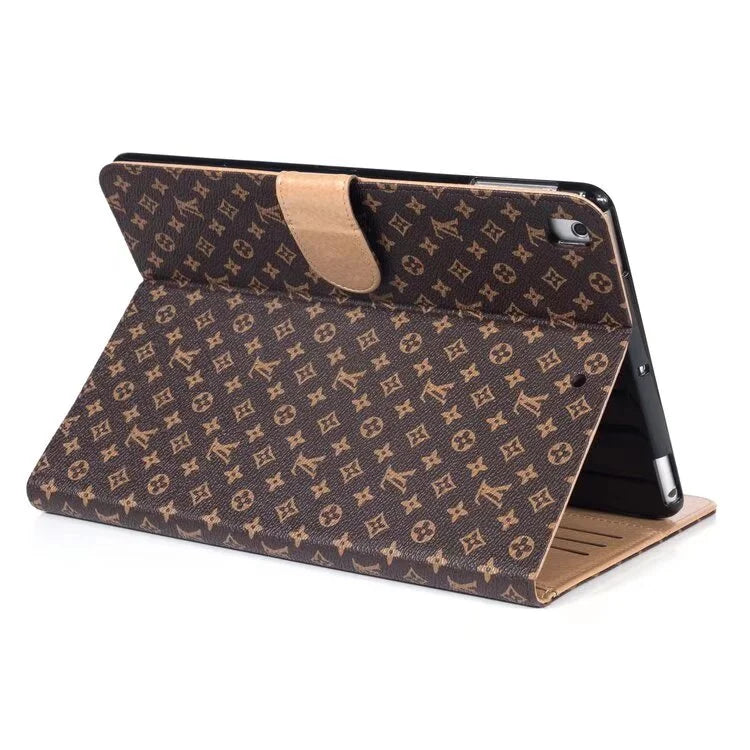 Luxury iPad Case Canvas Monogram Leather Fresh Summer Theme Pattern