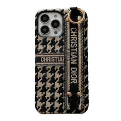 Fashion Houndstooth Wristband iPhone Case