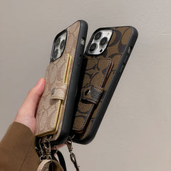 Classic iPhone Case With Wallet And Strap White -SZK240402