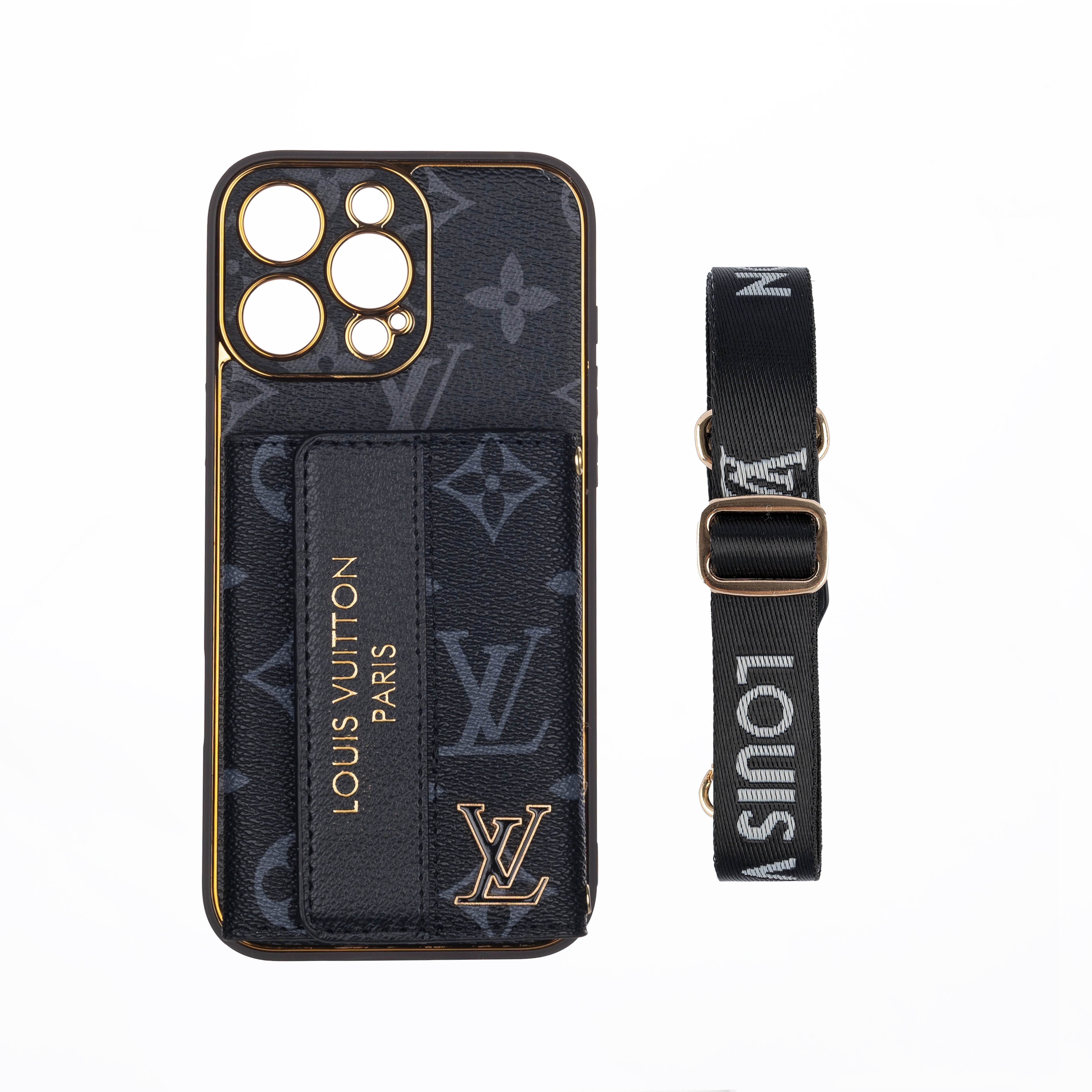 Luxury Advanced Leather iPhone Case with Card Holder & Strap