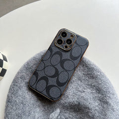 Classic iPhone Case Leather Black -QBK240513