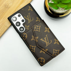 Luxury Brand Leather Wallet Card Holder Case For Samsung Galaxy S25/24/23 Series