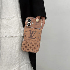 Luxury Brown & Black Color Leather iPhone Case