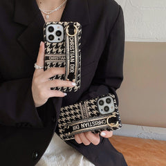 Fashion Houndstooth Wristband iPhone Case