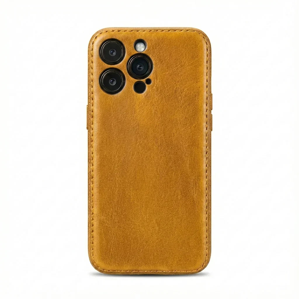 Handcrafted Vegetable-Tanned Leather iPhone Case – Vintage Patina Edition