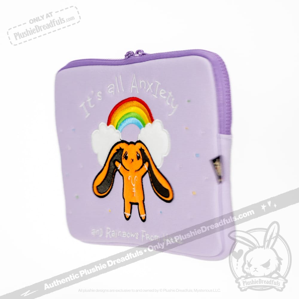 Anxiety Rabbit Plush Zip Tablet Sleeve