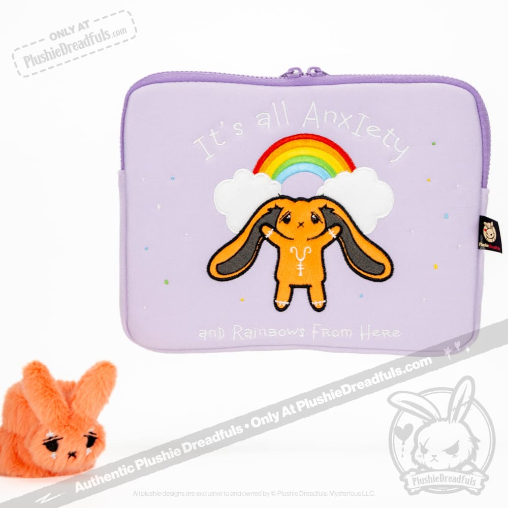 Anxiety Rabbit Plush Zip Tablet Sleeve