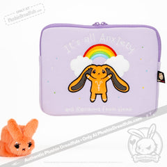Anxiety Rabbit Plush Zip Tablet Sleeve