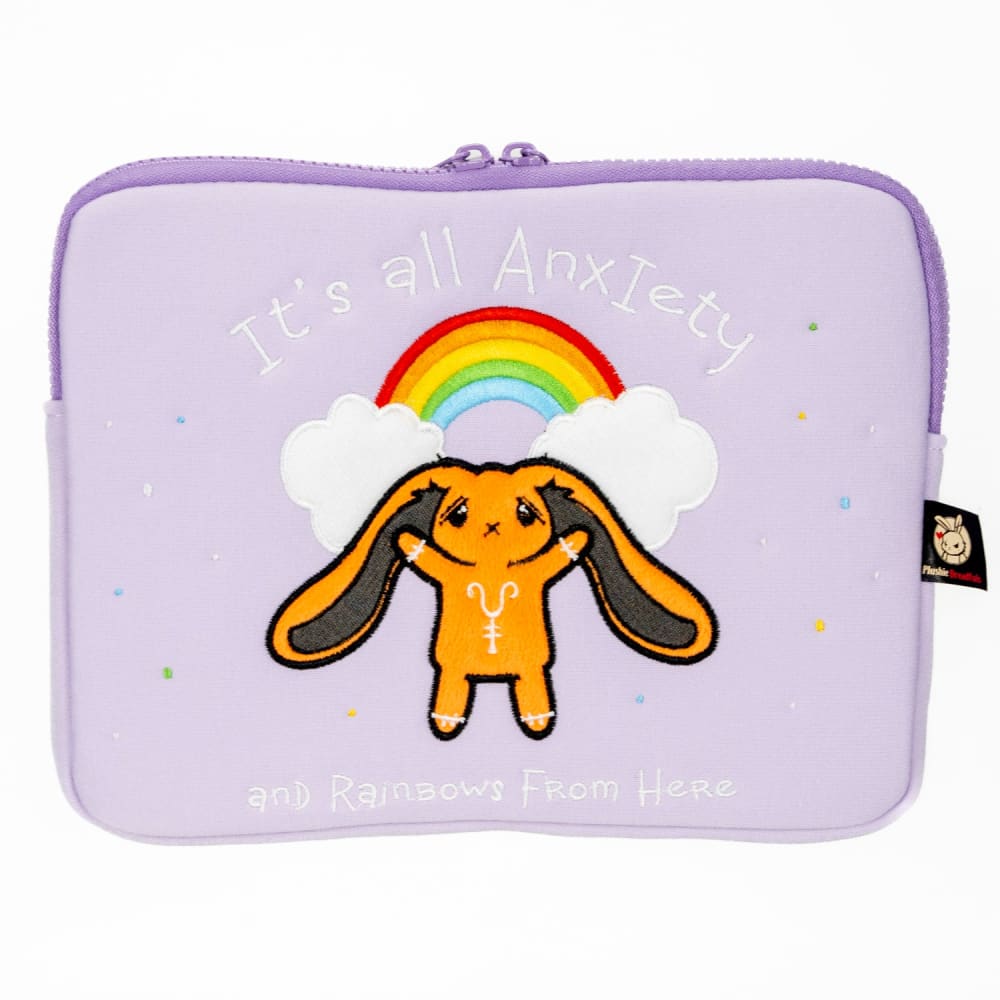 Anxiety Rabbit Plush Zip Tablet Sleeve