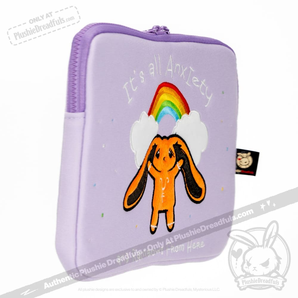 Anxiety Rabbit Plush Zip Tablet Sleeve