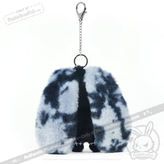 Black Anxiety Rabbit Plush Keychain Accessory