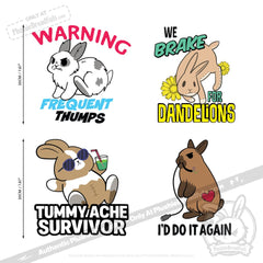 Buns Behaving Bunnly Car Decals