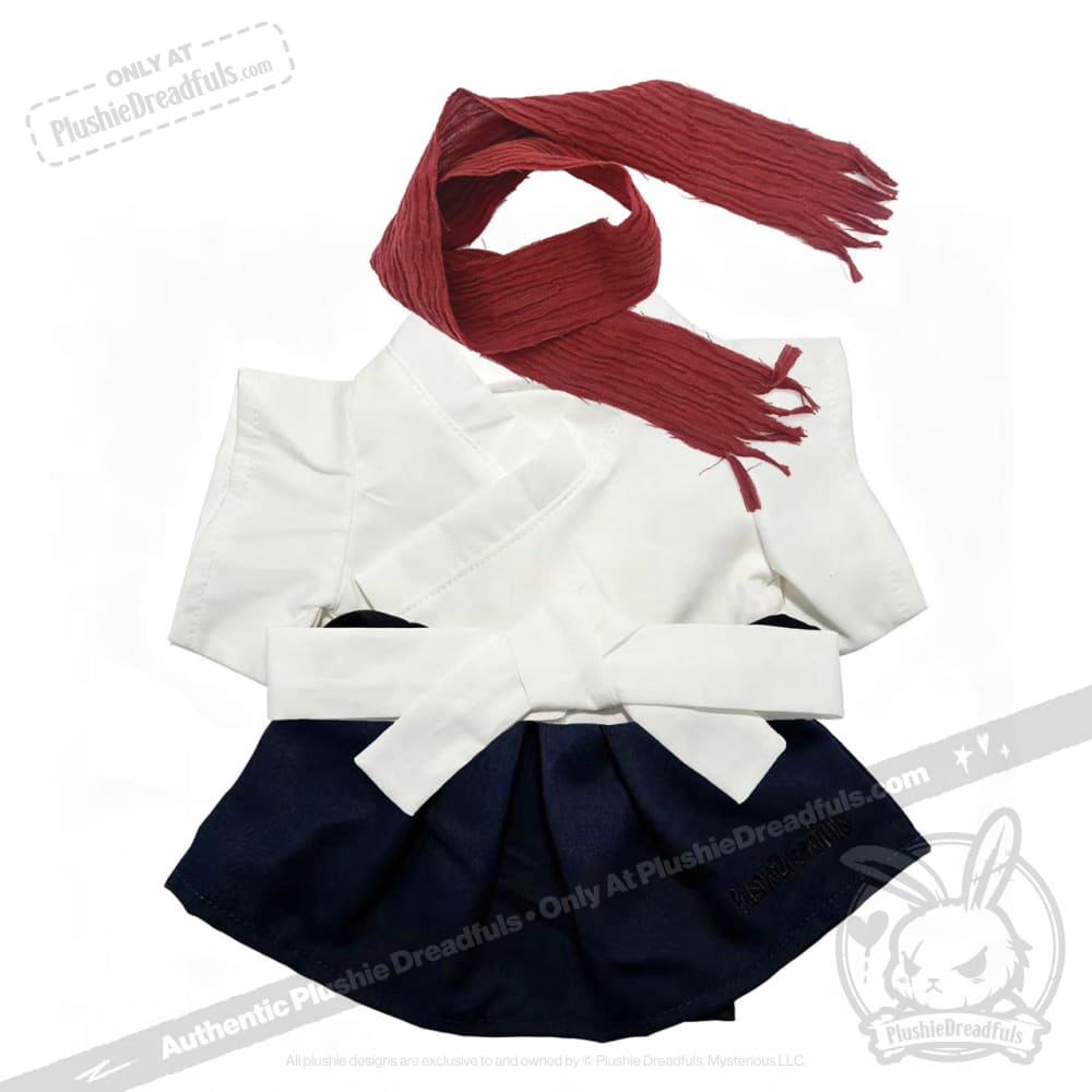 Classic Black & White Hakama Plush Outfit