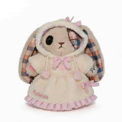 Fuzzy White Chocolate Gingham Hoodie Dress
