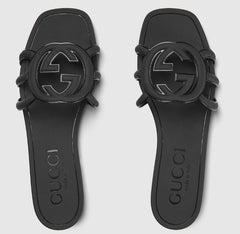 Minimal Luxe Double G Logo Slides – Chic Everyday Flat Sandals