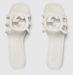 Minimal Luxe Double G Logo Slides – Chic Everyday Flat Sandals