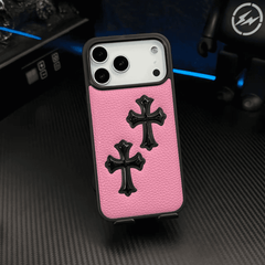 3D Cross Embossed Leather Texture Phone Case — Shockproof Protective Cover