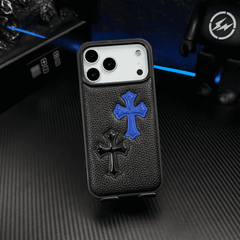 3D Cross Embossed Leather Texture Phone Case — Shockproof Protective Cover
