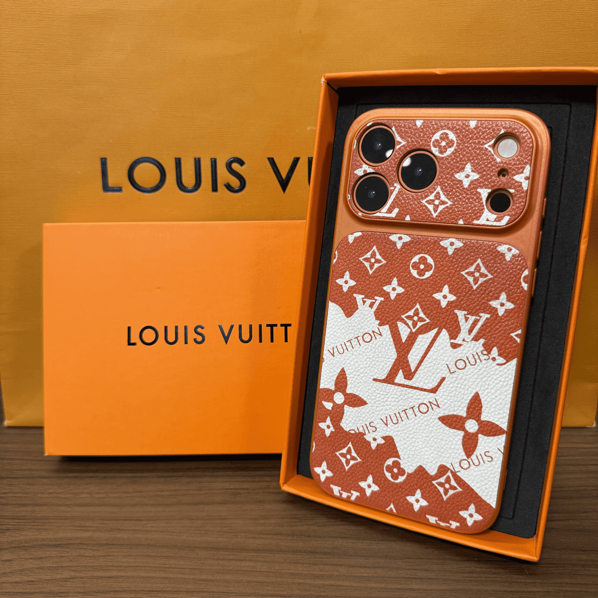 Illustration-Style Monogram Leather iPhone Case