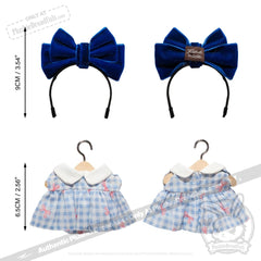 Mini Plush Outfit - Big Blue Bow Outfit
