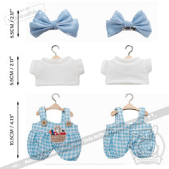 Mini Plush Outfit - Blue Bow Gingham Outfit