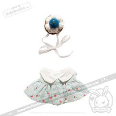 Mini Plush Outfit - Cupcake Gingham Teal Dress