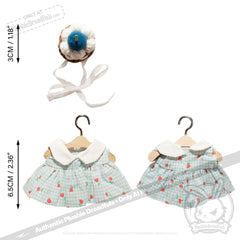 Mini Plush Outfit - Cupcake Gingham Teal Dress