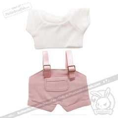 Mini Plush Outfit - Pink Farmeralls