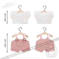 Mini Plush Outfit - Pink Farmeralls