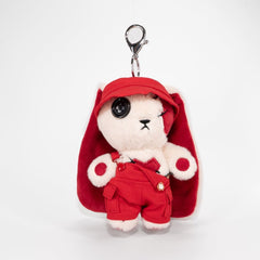 Mini Plush Outfit - Red off the Shoulder Overalls