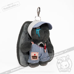 Mini Plush Outfit - Sling Striped Overalls