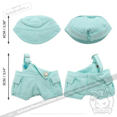 Mini Plush Outfit - Teal off the Shoulder Overalls