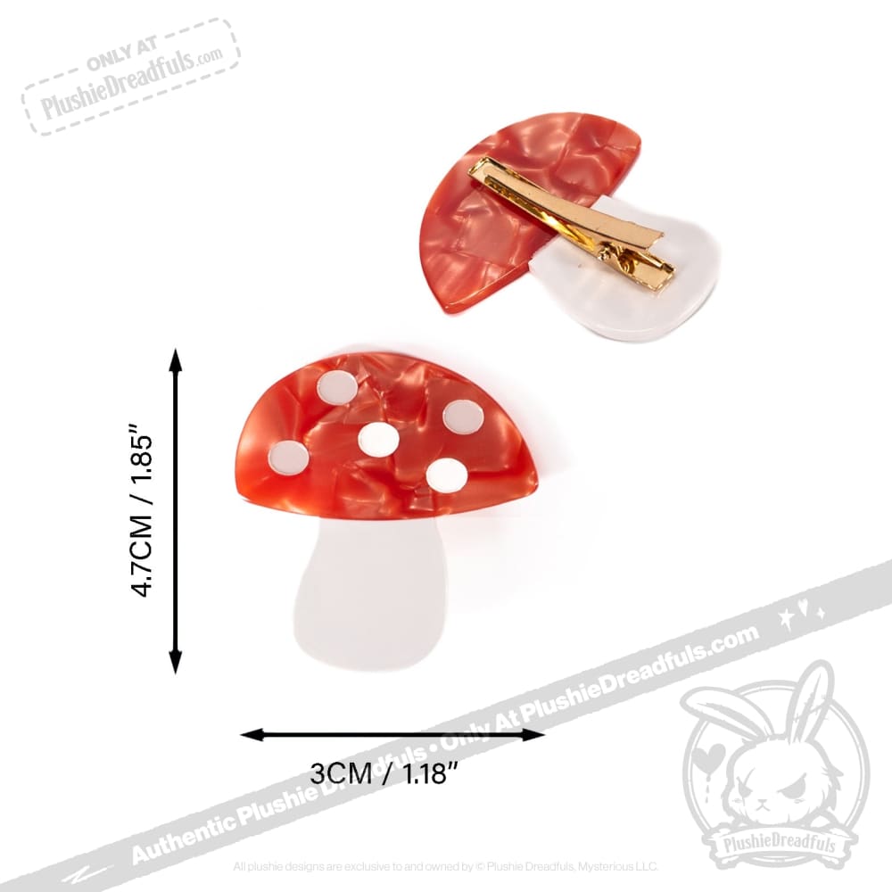 Mushroom Hair Clips
