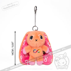 Orange Autism Rabbit Plush Keychain Accessory