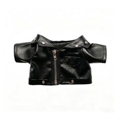 Plush Outfit - Black Leather Jacket