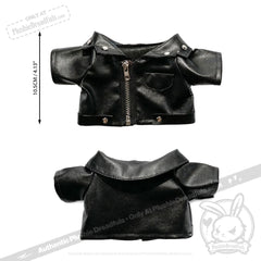 Plush Outfit - Black Leather Jacket
