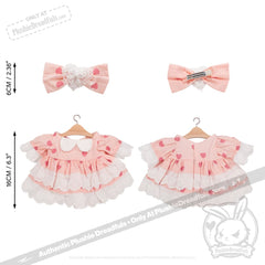Plush Outfit - Pink Polka Dot Ruffle Dress Outfit