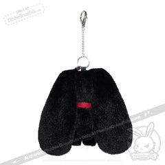 Black Plaid Love Rabbit Plush Keychain Accessory