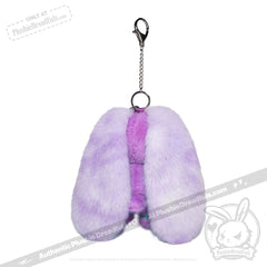 Purple Teal Anxiety Rabbit Plush Keychain Accessory